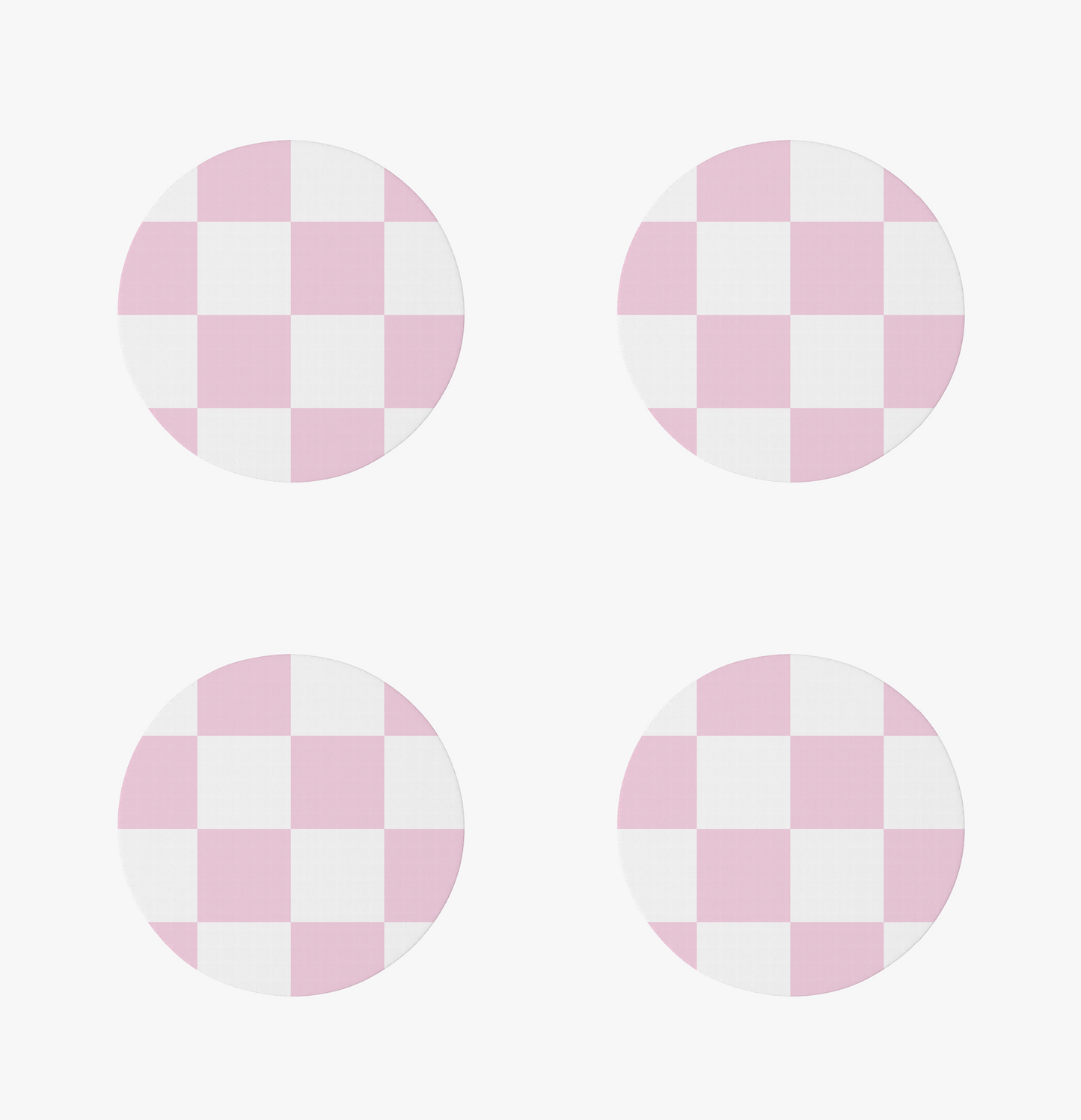 Pink Checkerboard | Set of 4 | Ceramic Coaster Collection