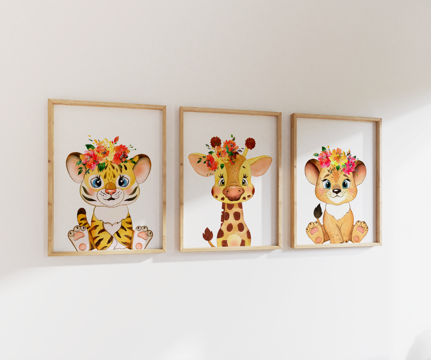 Safari Animals Nursery Print Set | Gallery Wall | Set of 3