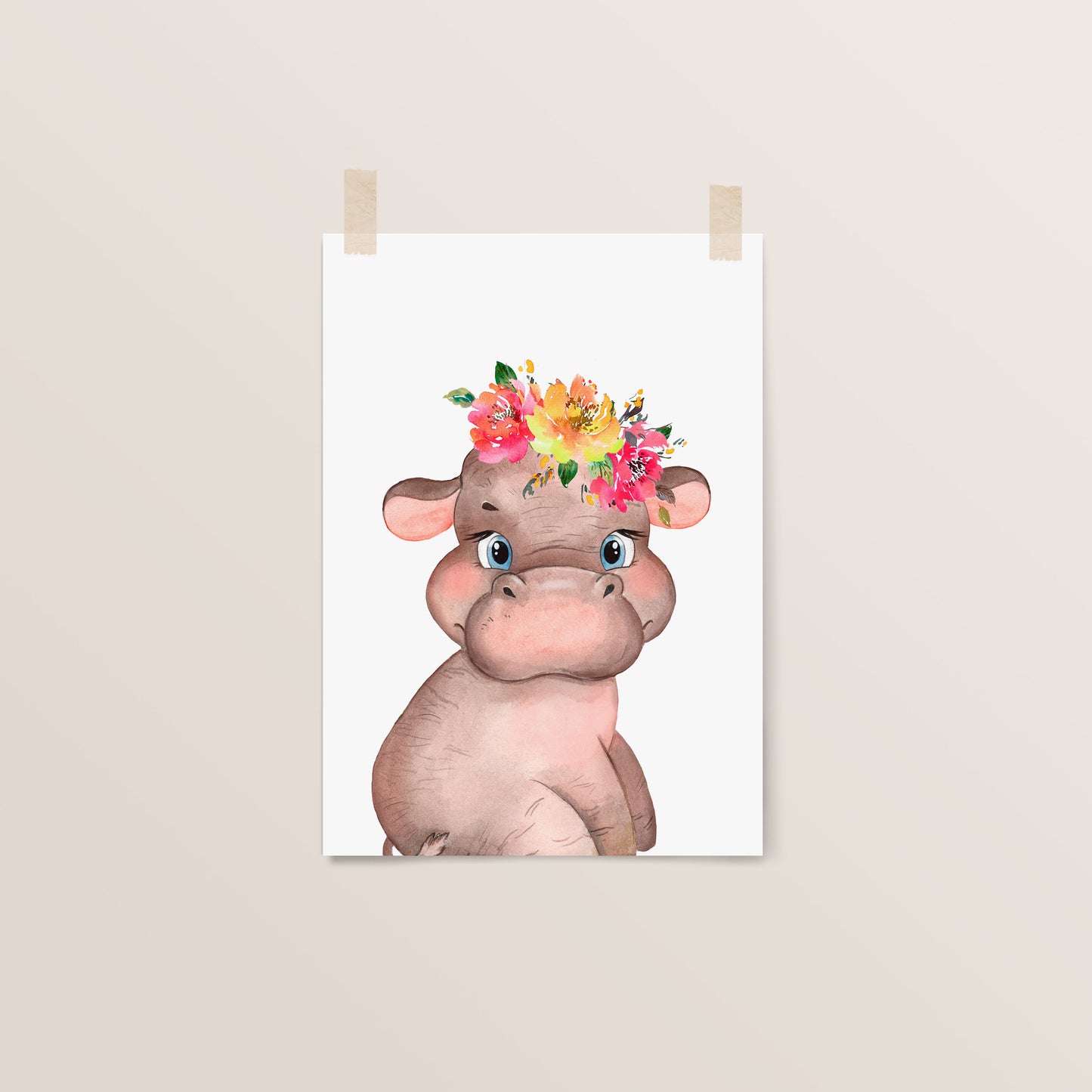 Hippo | Safari Animals | Nursery Wall Art