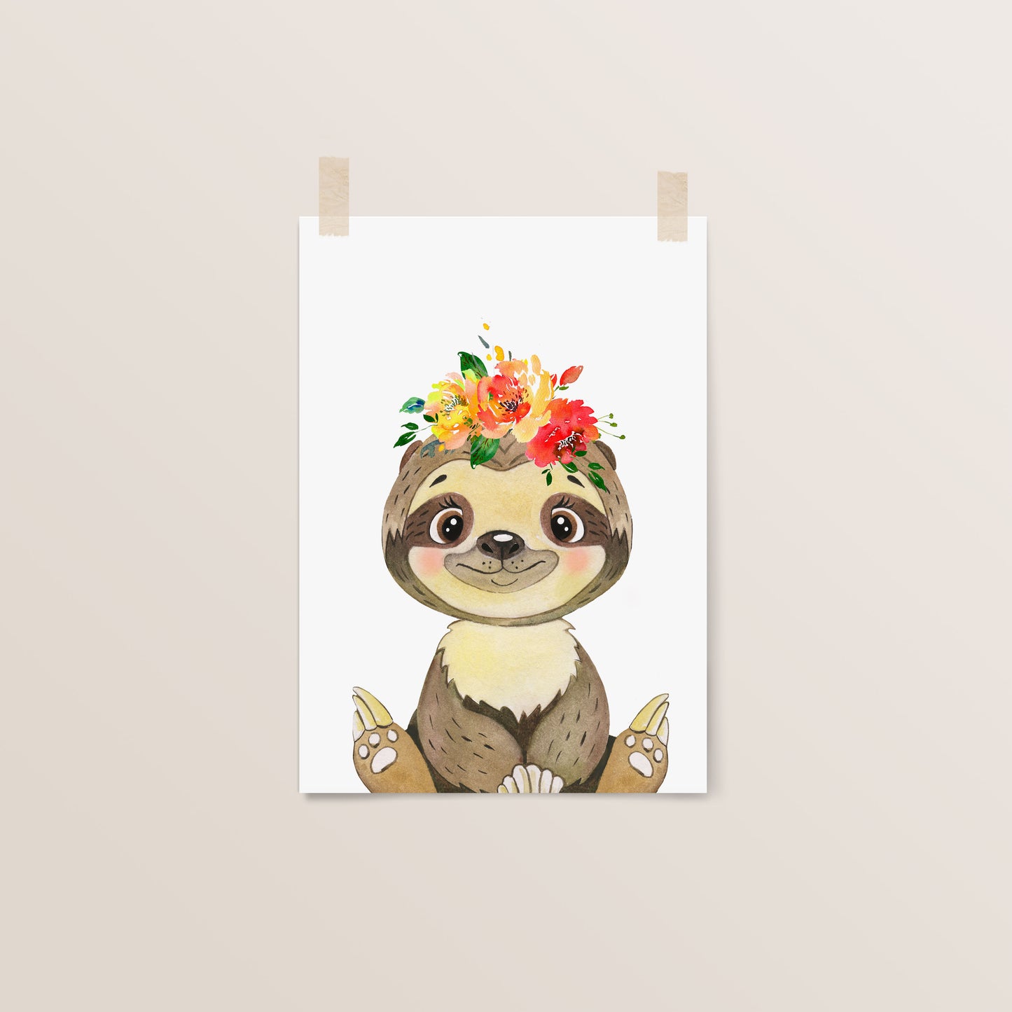 Sloth | Safari Animals | Nursery Wall Art