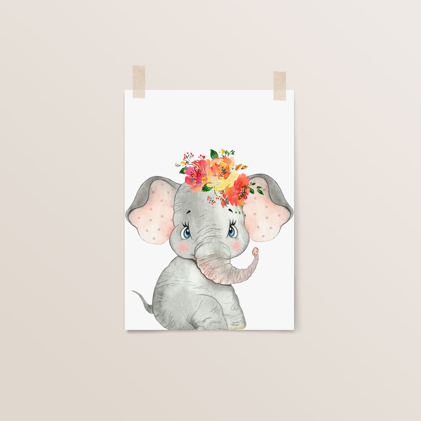 Elephant | Safari Animals | Nursery Wall Art