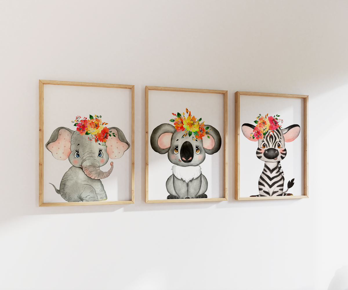 Safari Animals Nursery Set | Gallery Wall | Set of 3 – Studio93