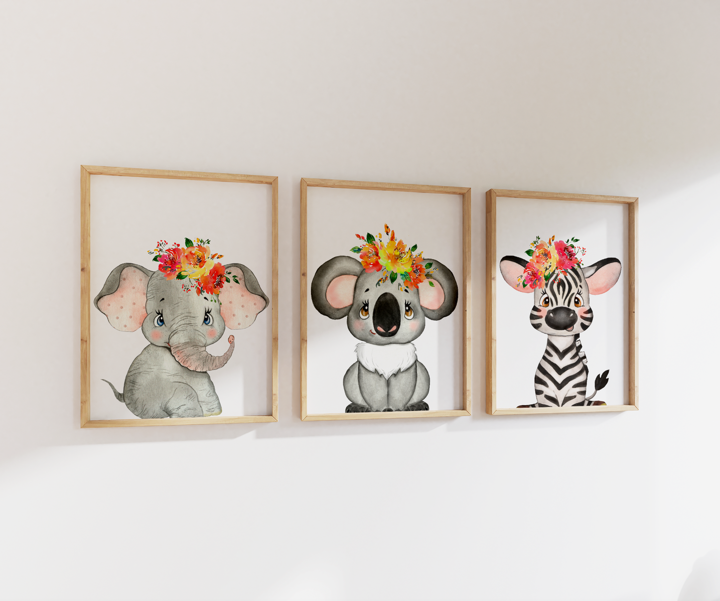 Safari Animals Nursery Set | Gallery Wall | Set of 3