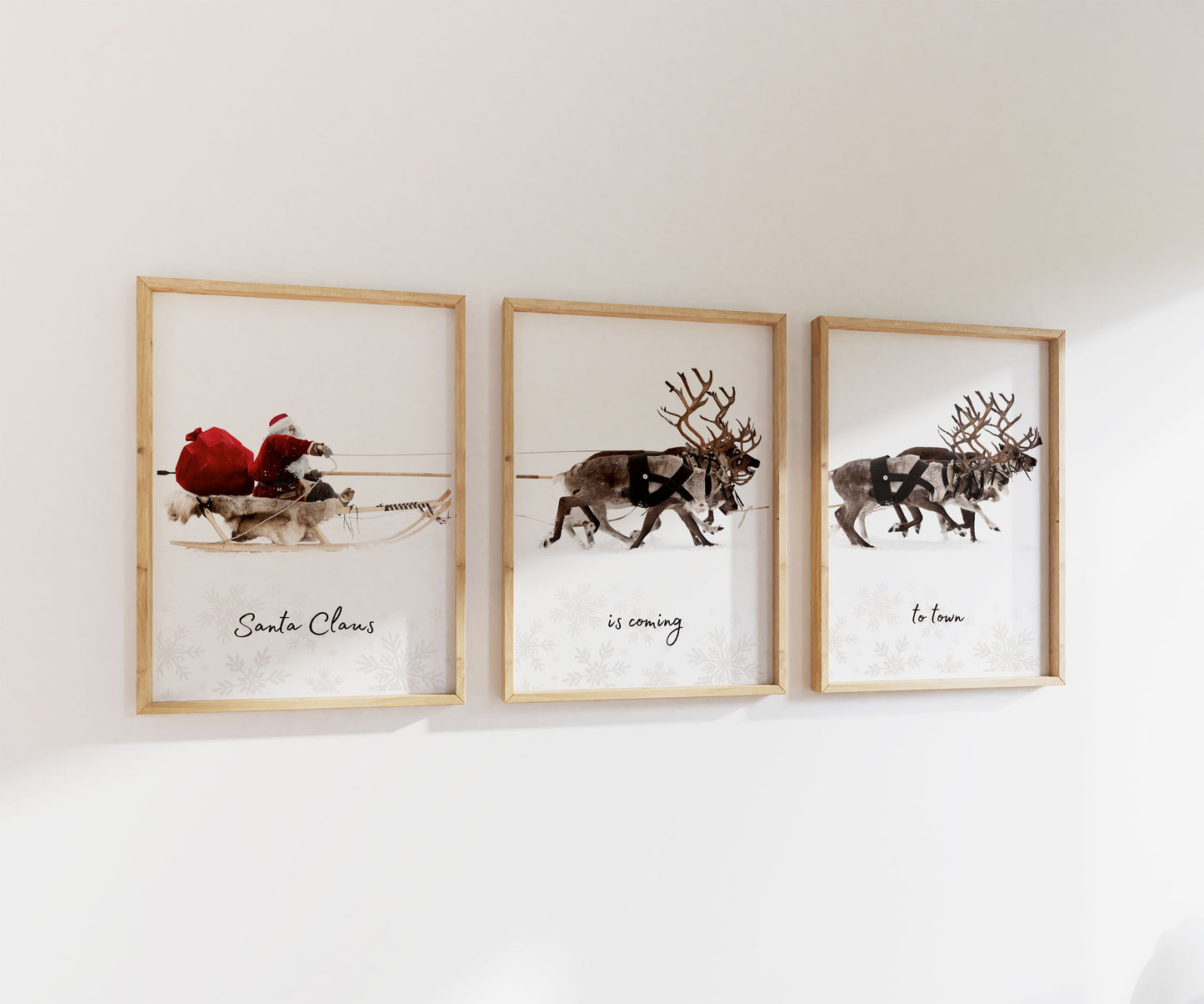 Santa Claus Is Coming To Town | Christmas Wall Art Prints | Gallery Set of 3