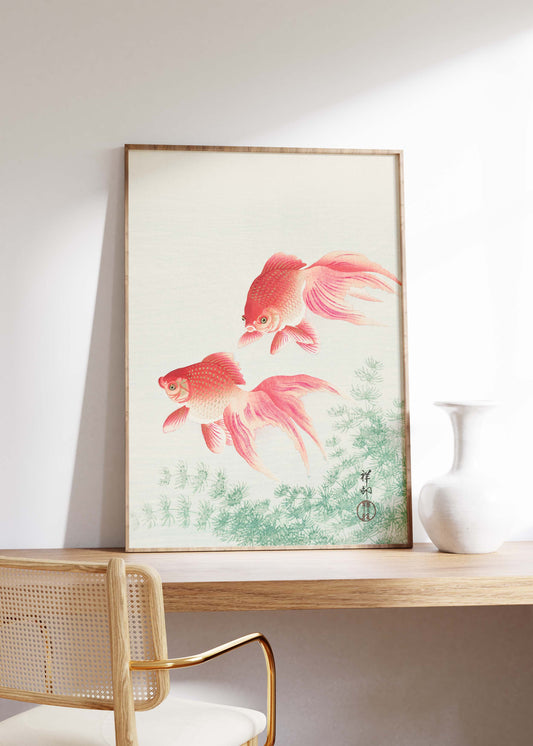 Two Veil Goldfish (1926) | Ohara Koson  | Japanese Wall Art