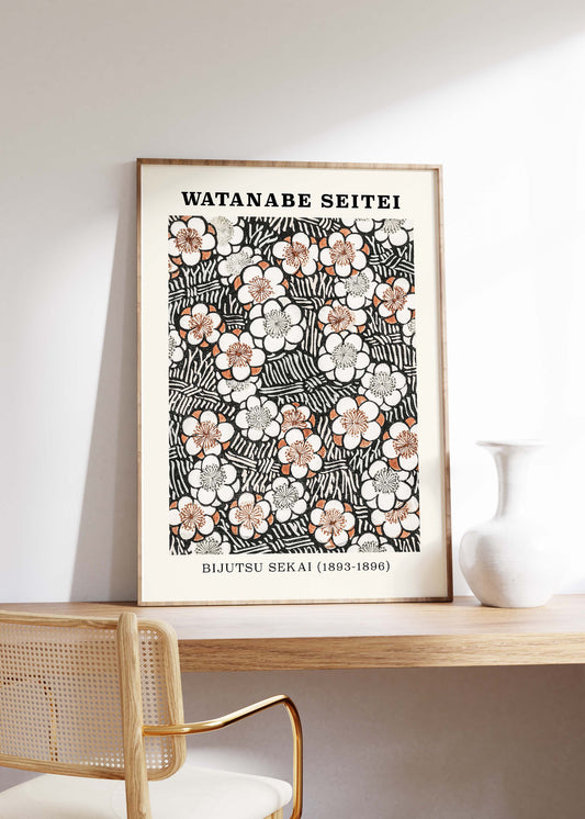 Floral Pattern Print | Watanabe Seitei | Japanese Wall Art