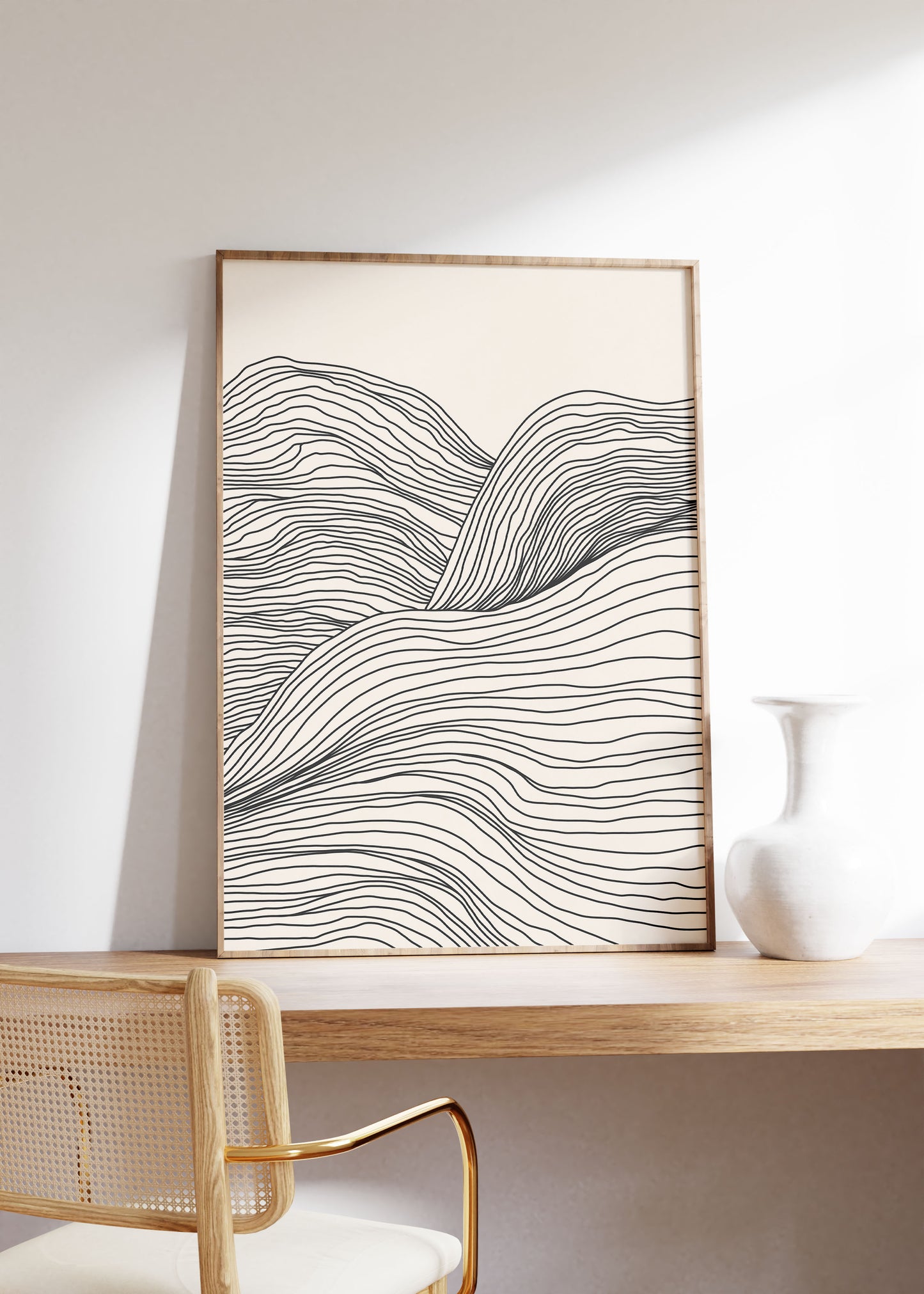 Minimalist Beige Wave | Line Art | Modern Collection