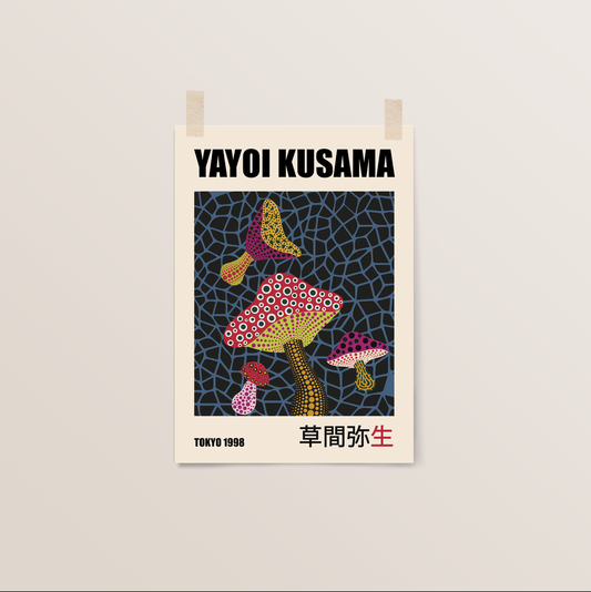 Yayoi Kusama Exhibition | Tokyo 1998 Mushrooms Print