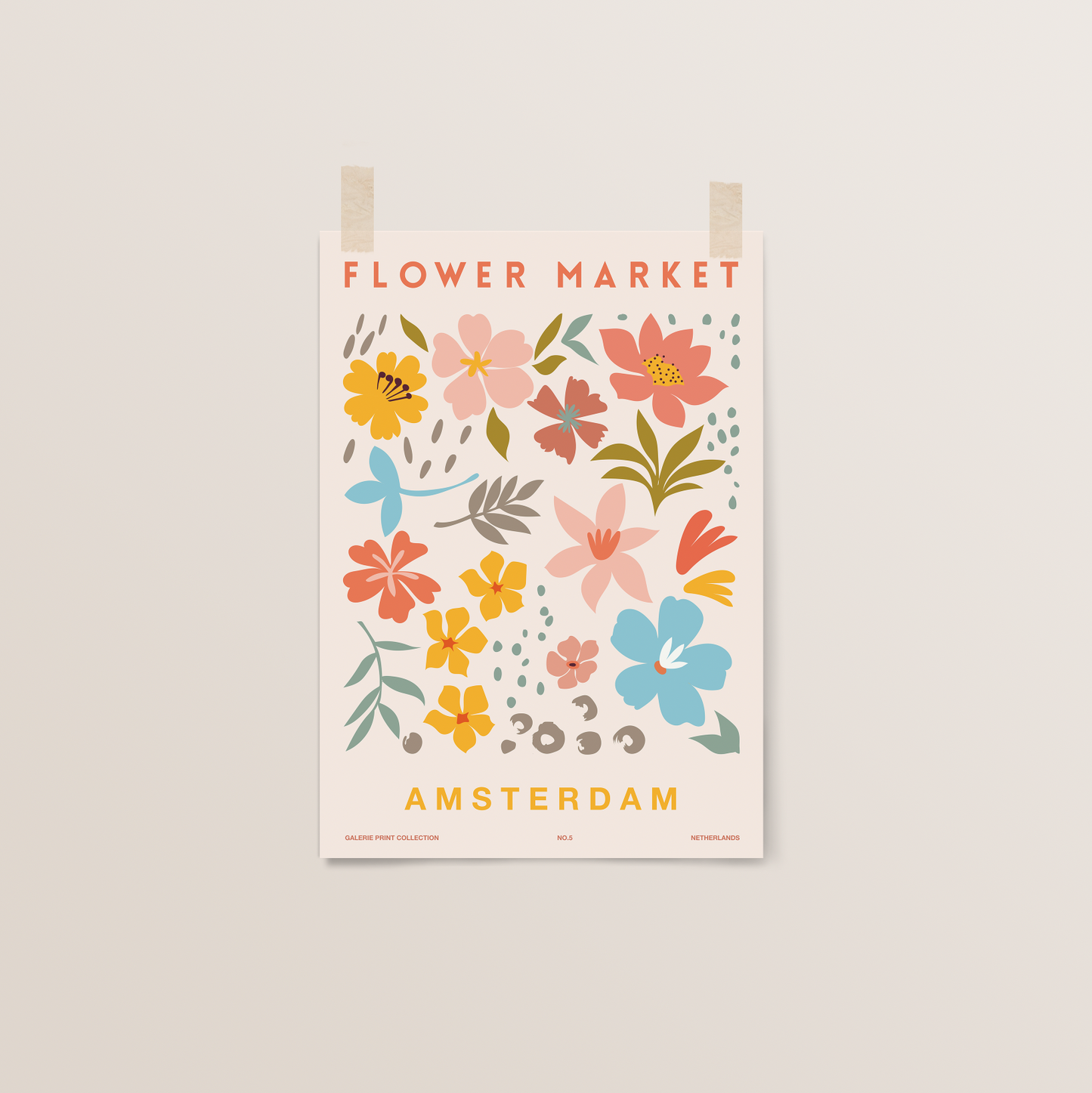 Flower Market Print | Amsterdam | Matisse Art Exhibition Poster