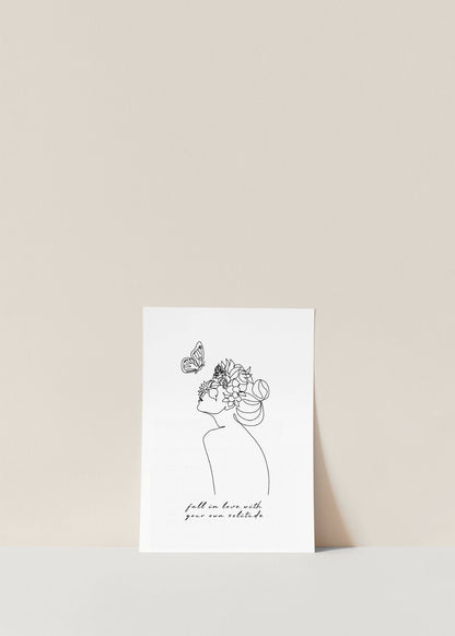 "Fall in love with your own solitude" | Head Of Flowers Art Print