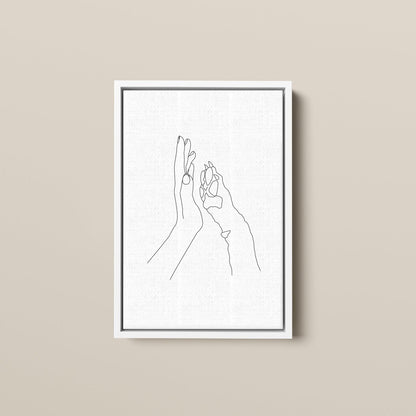 Paw and Hand Line Art Poster | Dog Mom Gift | High-Five Dog Paw and Human Hand Fine Line