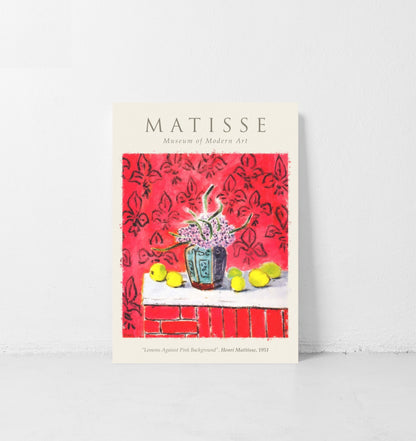 Matisse Wall Art Exhibition | Lemons Against Pink Background