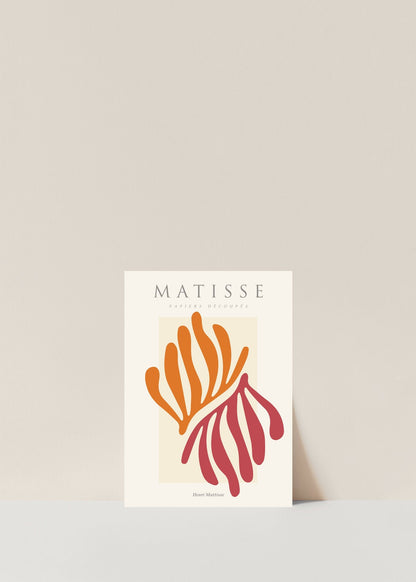 Matisse Wall Art Exhibition | Poster Painting | Papiers Decoupes Orange + Red