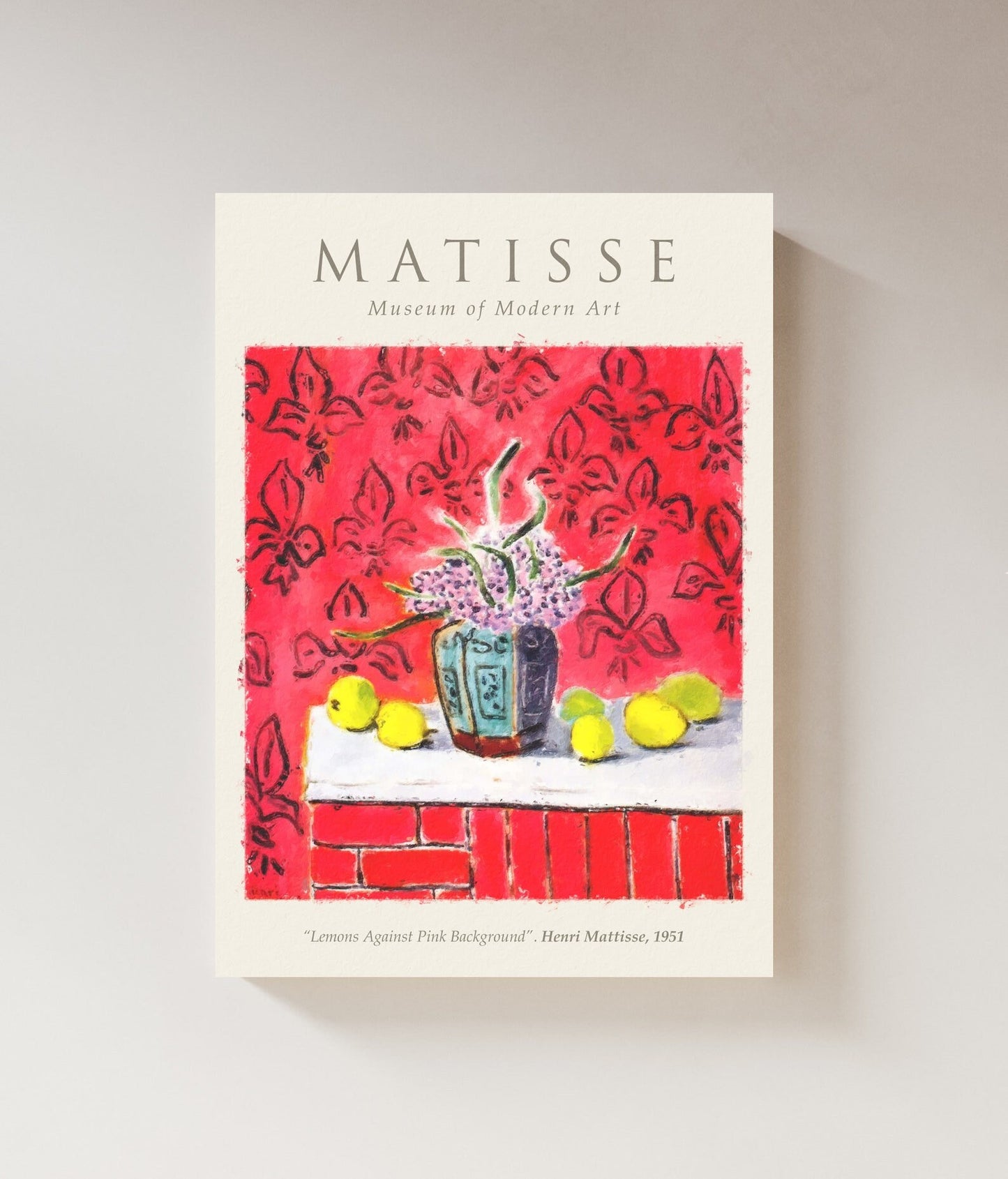 Matisse Wall Art Exhibition | Lemons Against Pink Background