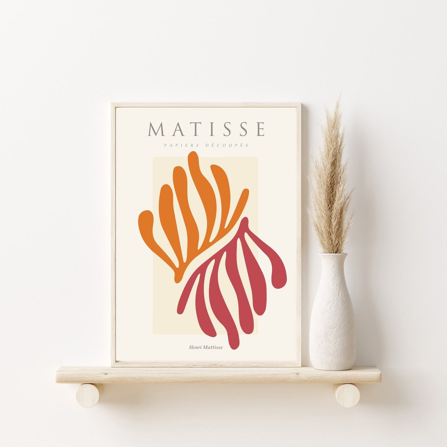 Matisse Wall Art Exhibition | Poster Painting | Papiers Decoupes Orange + Red