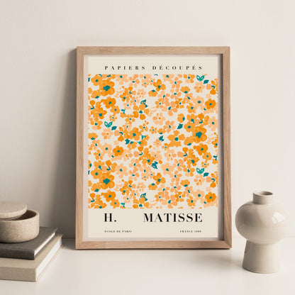 Flower Market Print | Orange Floral | Matisse Art Exhibition Poster